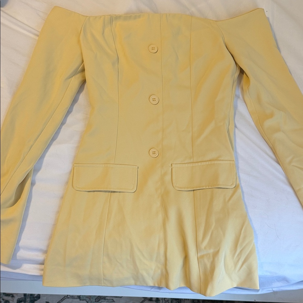 Peppermayo Yellow Off-Shoulder Mini Dress - Picture 3 of 4